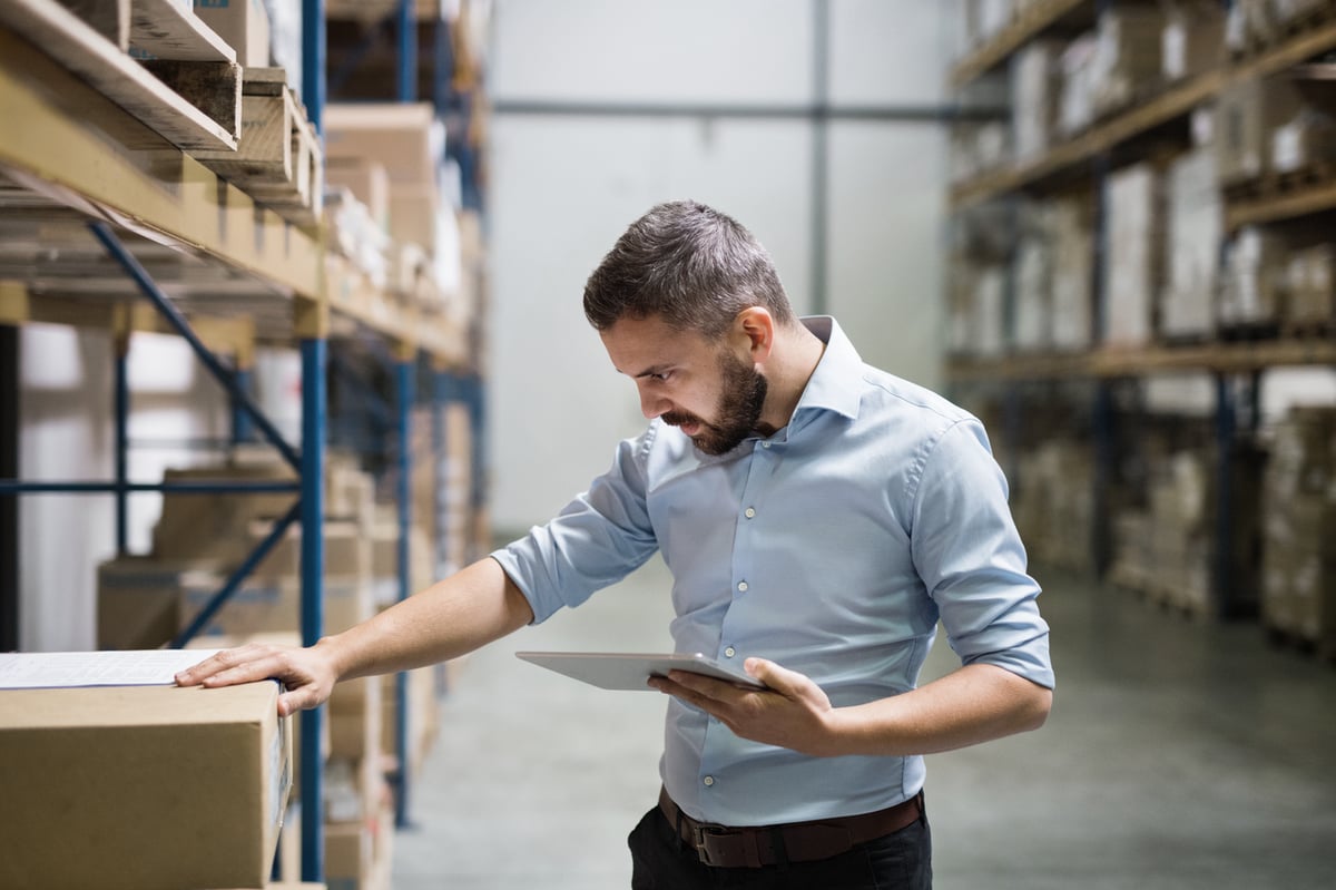 man in a warehouse