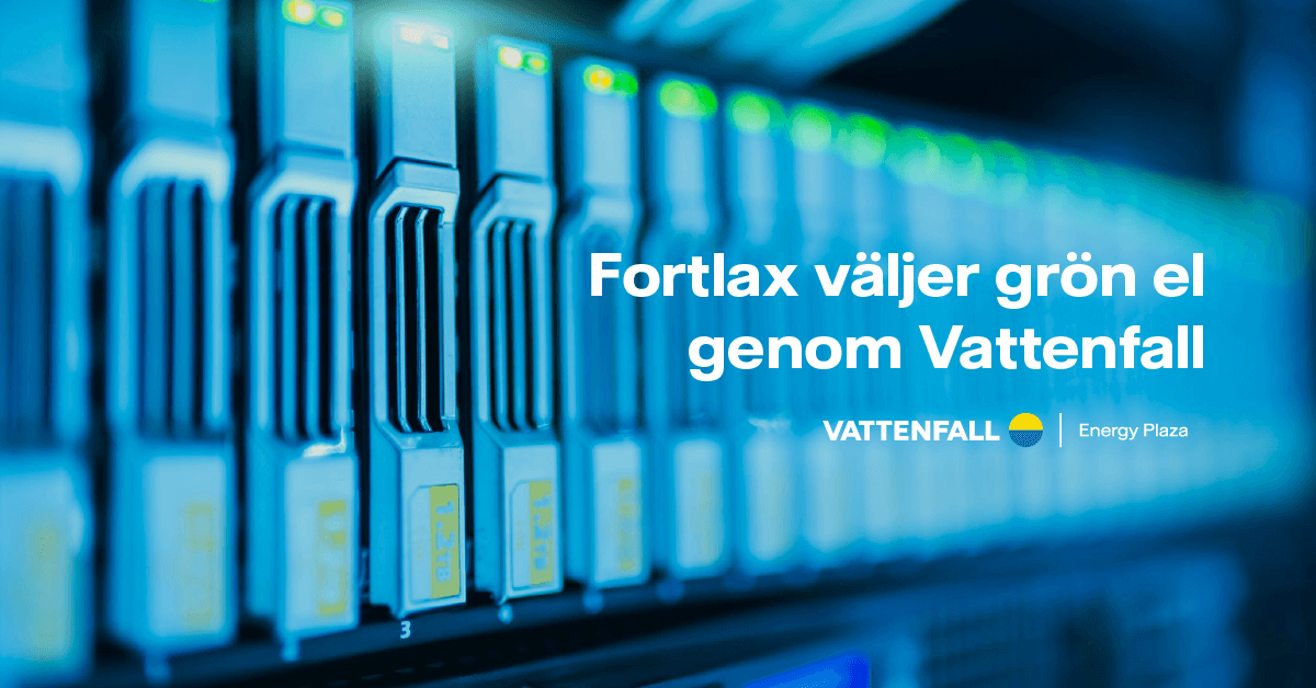 Fortlax Datacentret Fortlax väljer grön el genom Vattenfall